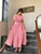 baby pink knee length maxi