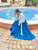 azure silk skirt set