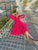 pink silk knee length