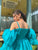 teal blue organza dress