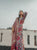 RED BLOSSOM LACE DETAILED HANDBLOCK SUIT SET