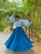 azure silk skirt set