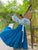 azure silk skirt set