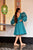 kyrstle green chanderi dress