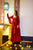 maroon mazarine chanderi maxi set