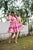 pink puff chanderi dress