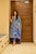 blue and grey linear cotton suit set
