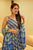blue and grey linear cotton suit set