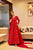 red shimmer maxi set