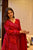 red shimmer maxi set