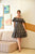 blue blossomy checks printed dress