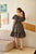 blue blossomy checks printed dress
