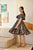 blue blossomy checks printed dress