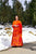orange shimmer maxi set