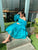 teal blue organza dress