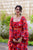onrella red georgette dress