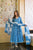 Blue floral pompom suit set