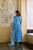 Blue floral pompom suit set