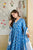 Blue floral pompom suit set