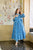Blue floral pompom suit set