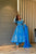 blue marble printed organza suit set