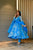 blue marble printed organza suit set