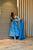 blue marble printed organza suit set