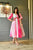 pink organza shibori dress