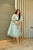 Green shibori organza dress