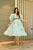 Green shibori organza dress