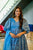 aqua floral chanderi maxi set