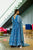 aqua floral chanderi maxi set