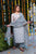 BLUE-WHITE HANDBLOCK CHANDERI DUPATTA SUIT SET