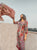 RED BLOSSOM LACE DETAILED HANDBLOCK SUIT SET